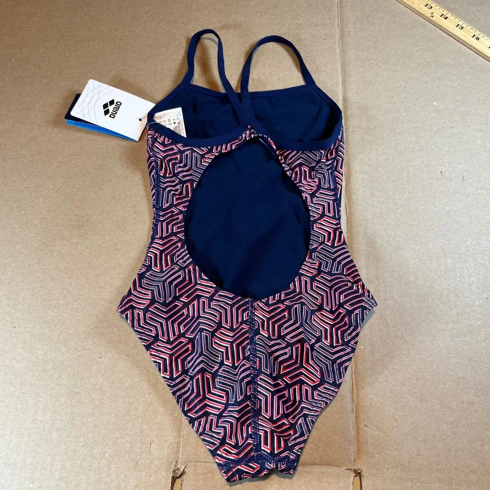 Arena Girls' Geometric One-Piece Swimsuit Size 22 New with Tag